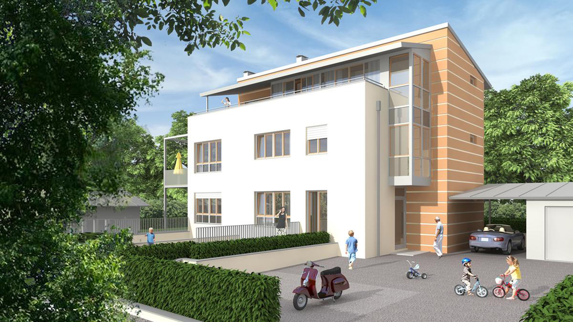 ADLHART Architekten Mehrfamilienhaus Erker